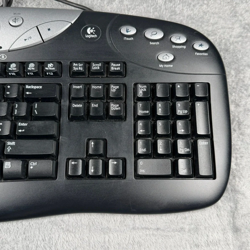 Logitech‎ Elite Keyboard Y-BF38 Wired USB Multimedia Black Silver 867225-0100